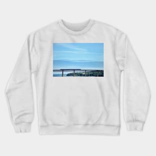 A train crossing across the Forth Bridge, Scotland Crewneck Sweatshirt